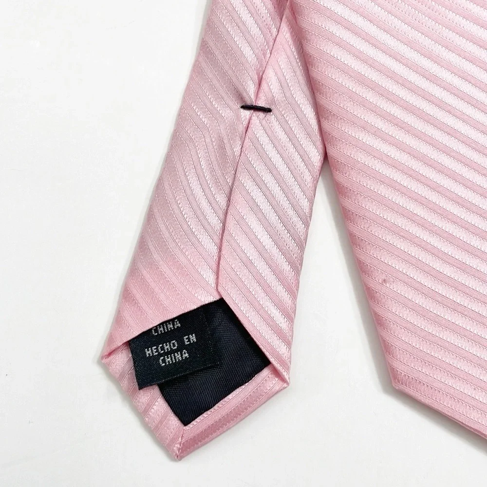 Arrow pink striped 100% silk standard tie